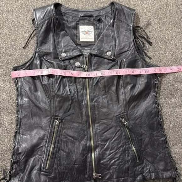 NWOT Harley Davidson leather fringe vest size Large